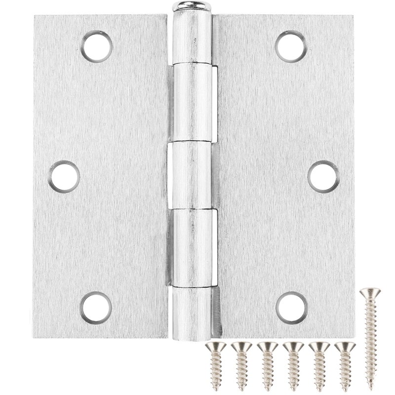 TDCHINGES Brushed Nickel Door Hinges 3.5"" X 3.5inch Square 12 Pack Interior Door Hinges for Doors 3 1/2"" Door Hardware Silver Exterior Satin Nickel Hinges For Bedroom,School,Apartment,Office,House,Hospital,Coop - Image 1